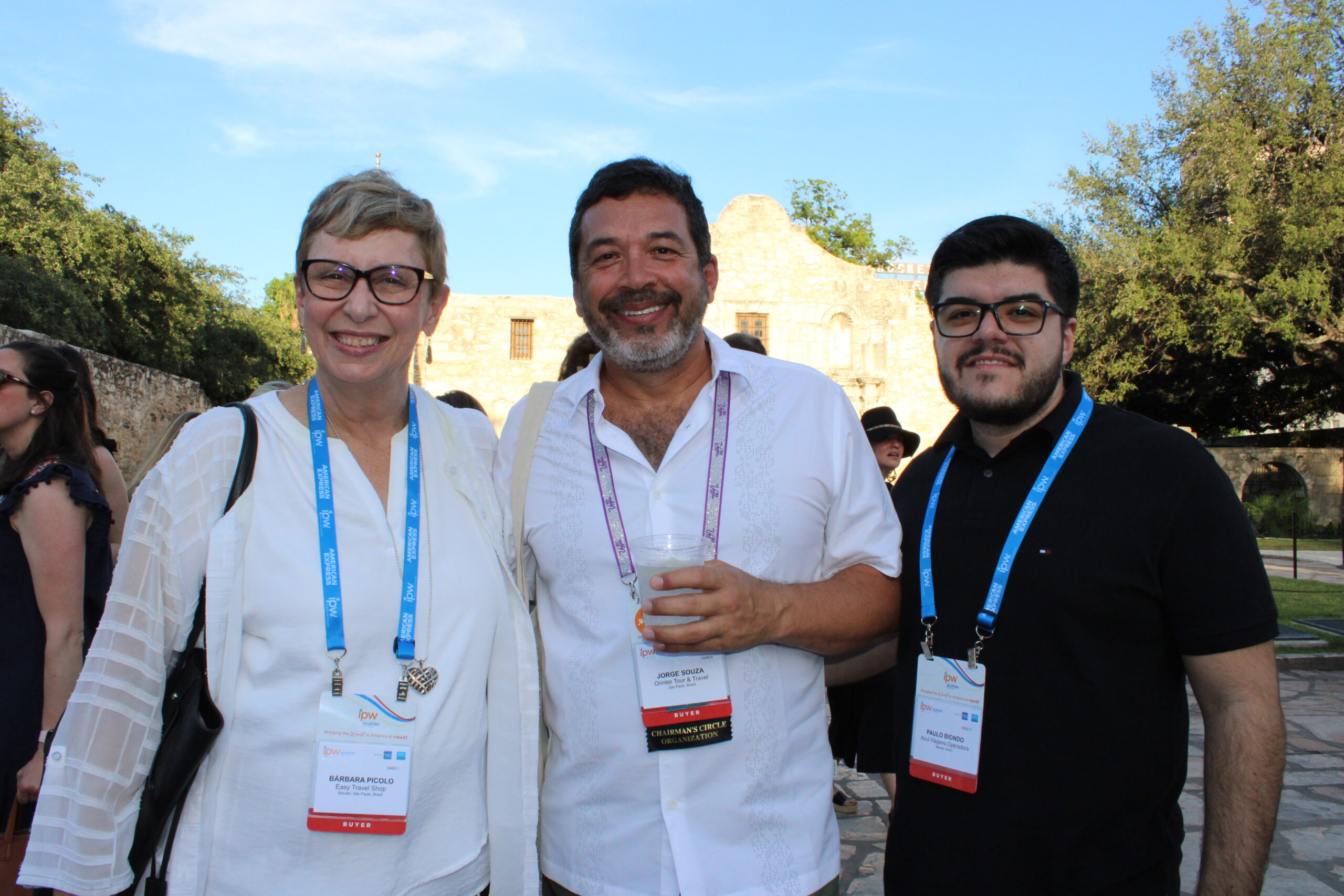 Barbara Picolo, da ETS, Jorge Souza, da Orinter, e Paulo Biondo, da Azul Viagens Barbara Picolo, da ETS, Jorge Souza, da Orinter, e Paulo Biondo, da Azul Viagens