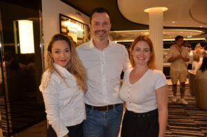 Livia Ribeiro, Eduardo Mariani e Fernanda Zebral, da MSC Brasil