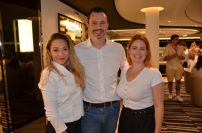 Livia Ribeiro, Eduardo Mariani e Fernanda Zebral, da MSC Brasil Livia Ribeiro, Eduardo Mariani e Fernanda Zebral, da MSC Brasil