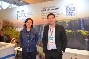 Tania Mara, do Turismo Itaipu e Arthur Farias, do Recanto Cataratas