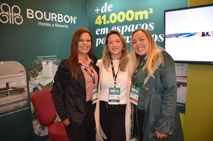 Andreia Coutinho, Viviane Pires e Silvia Fernandes, da Bourbon Hotéis Andreia Coutinho, Viviane Pires e Silvia Fernandes, da Bourbon Hotéis