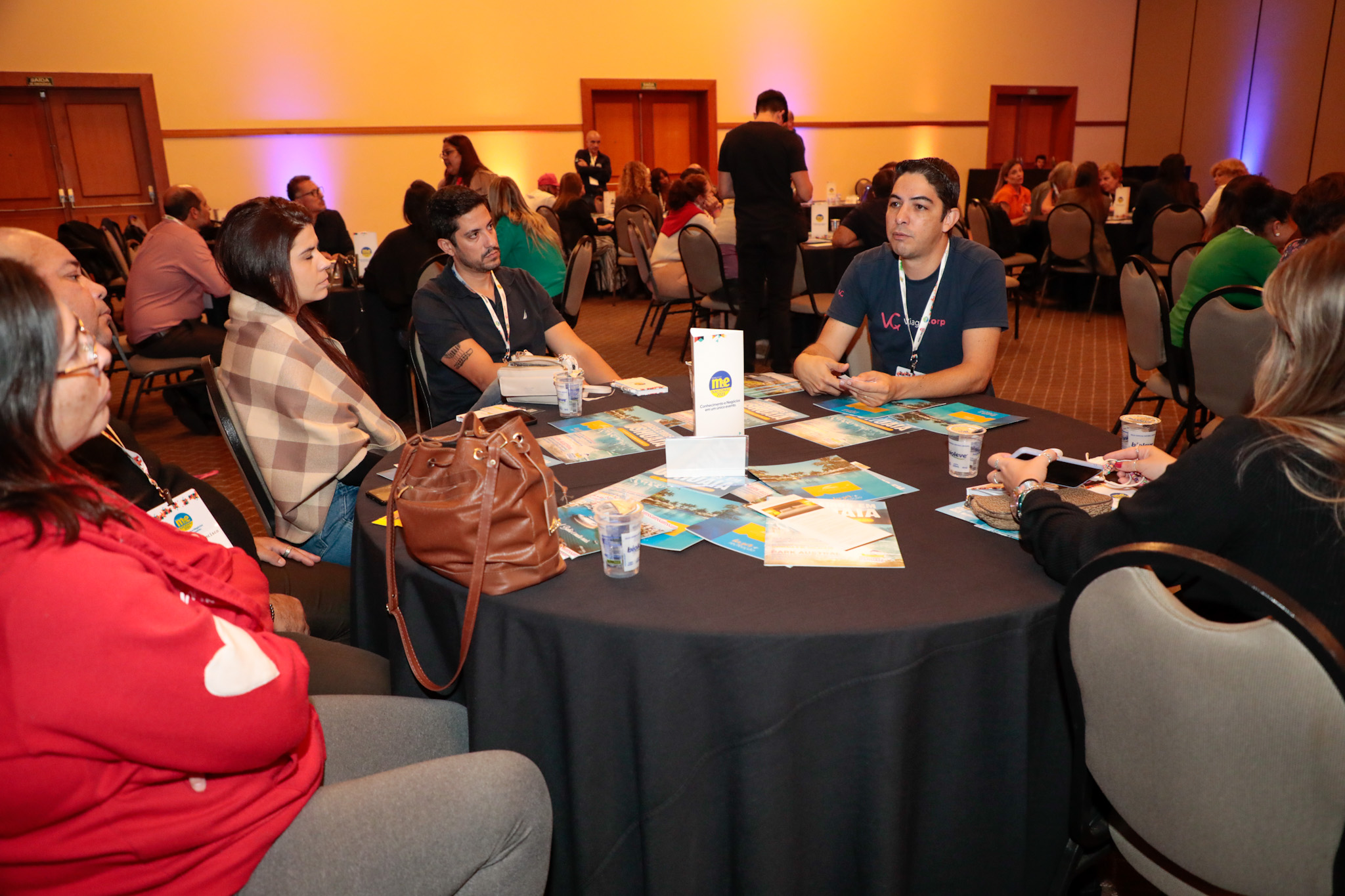 Elcio Cattin, da ViagensCorp, durante o Speed Network Elcio Cattin, da ViagensCorp, durante o Speed Network