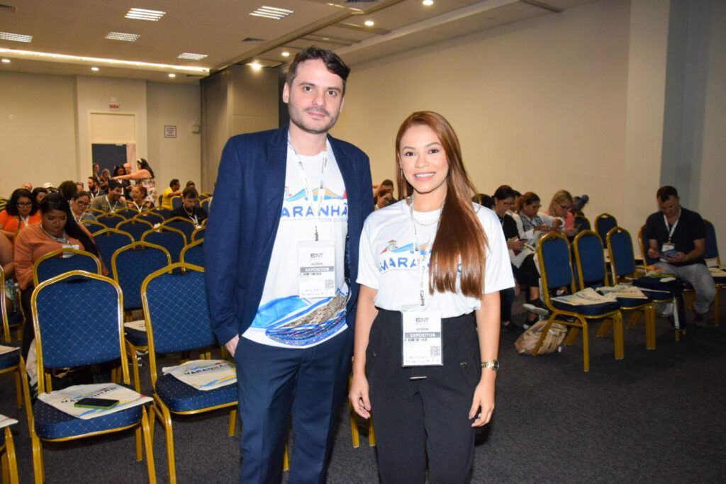 Ruan Tavares e Deborah Peniche, da Setur do Maranhão