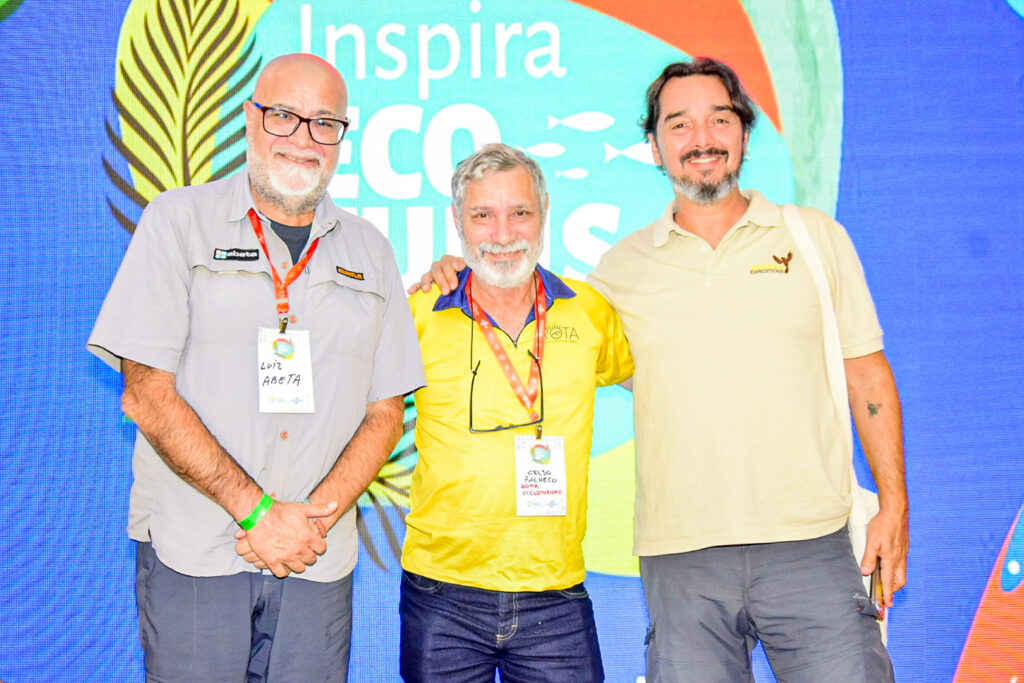 Luiz Del Vigna, da Abeta, Celso Pacheco, da Rota Cicloturismo e Fred Crema, da Maritaca Expeditions