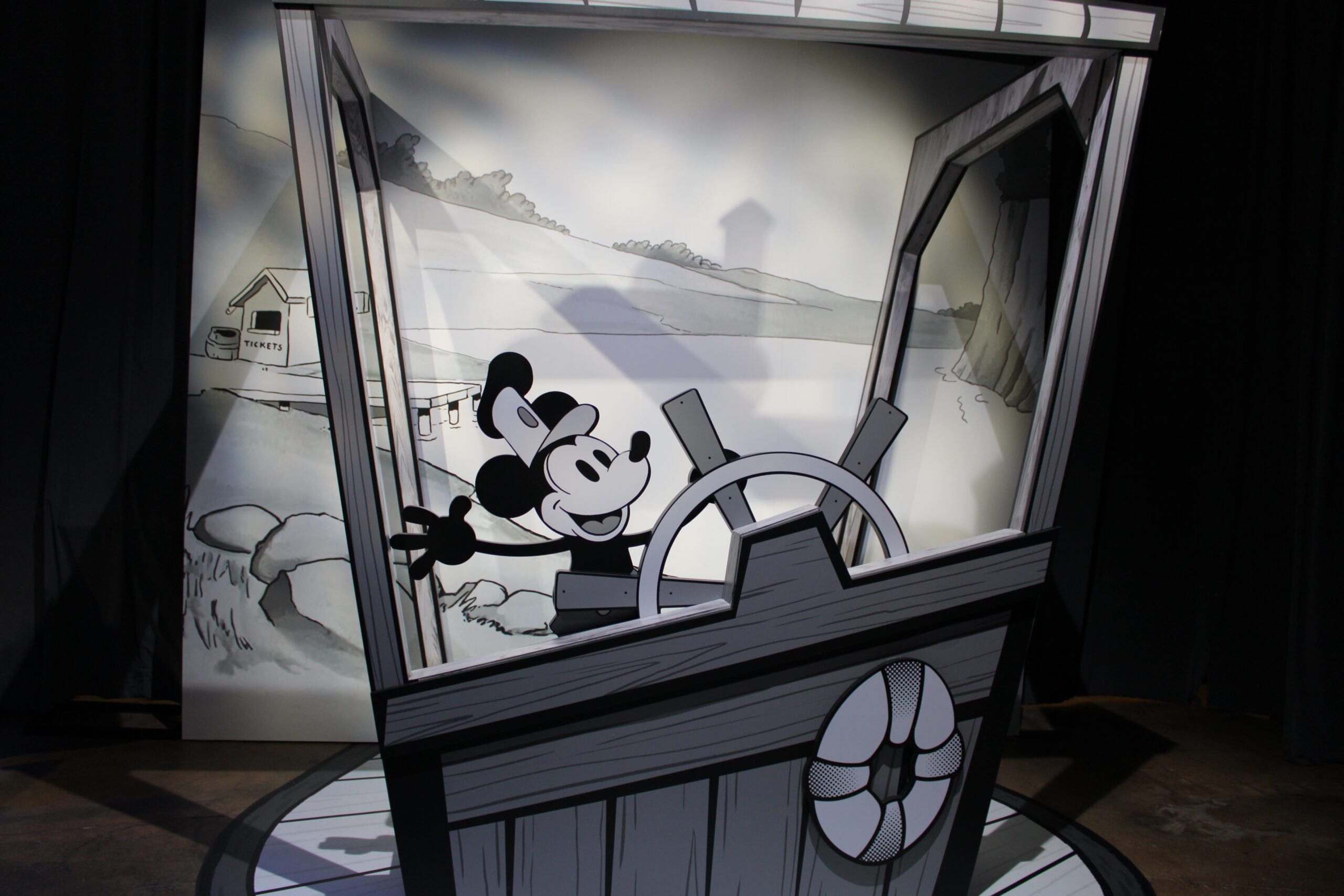 Espaço para selfie no Steamboat Willie Espaço para selfie no Steamboat Willie