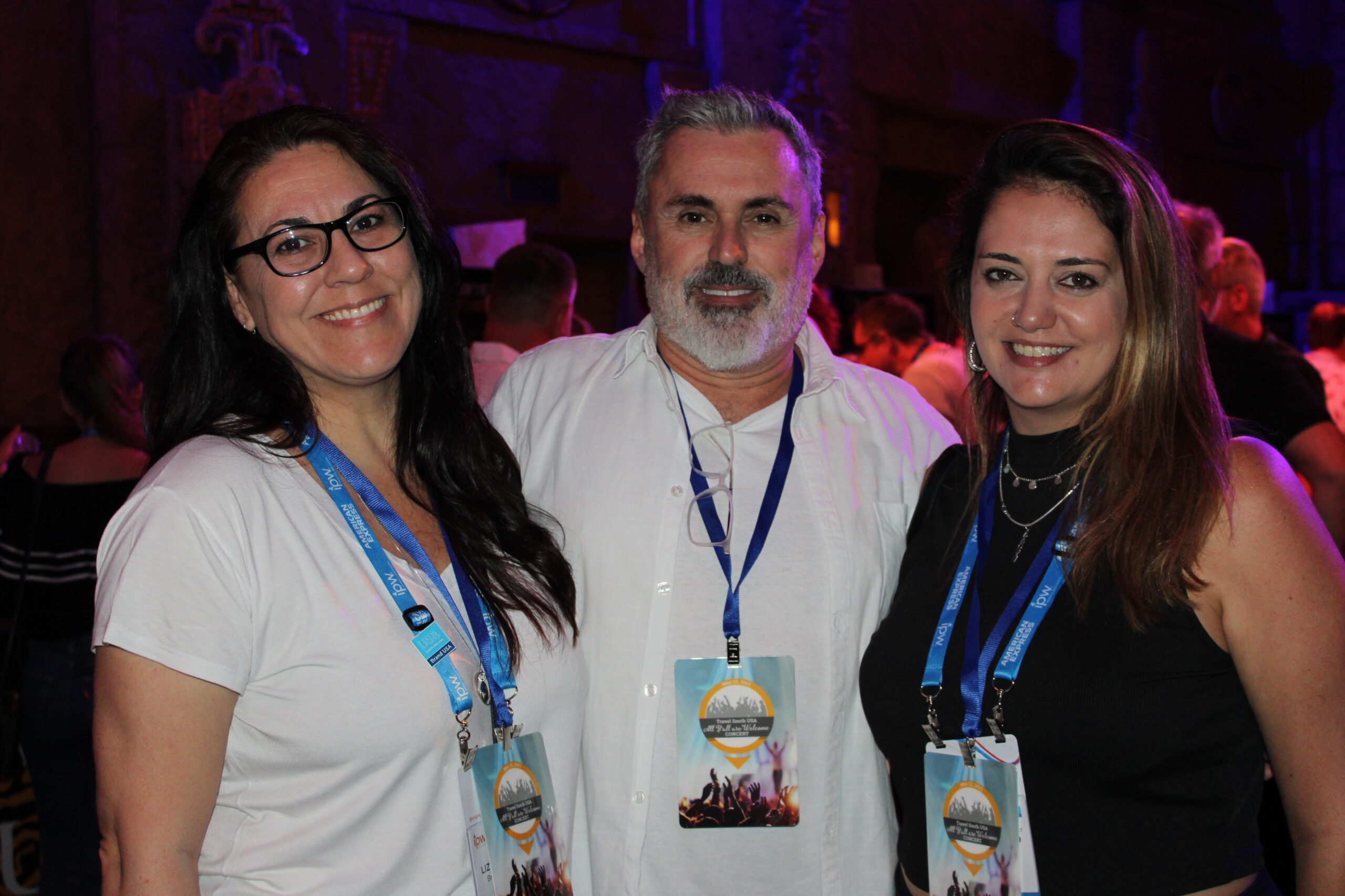 Lizandra Pajak e Ana Elisa Facchinato, do Brand USA, com Allan Colen, do Travel South Lizandra Pajak e Ana Elisa Facchinato, do Brand USA, com Allan Colen, do Travel South