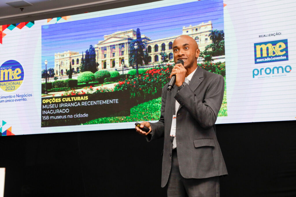 Luís Sobrinho, da Setur-SP durante o Roadshow M&E Nacional 2023
