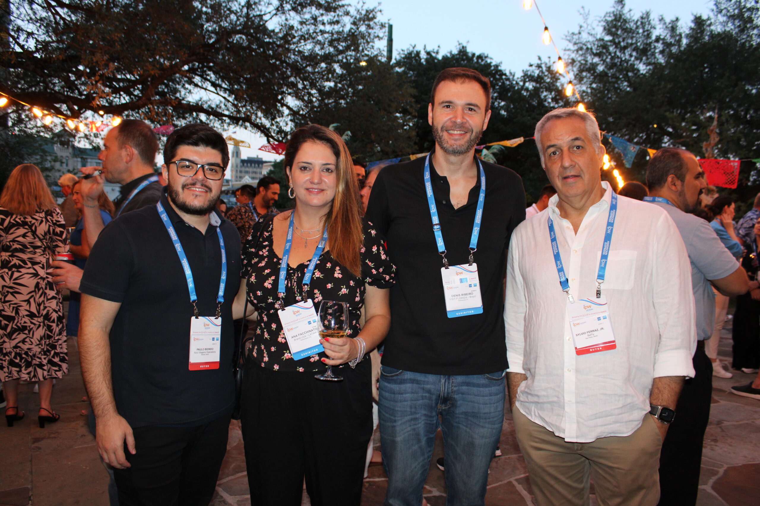Paulo Biondo, da Azul Viagens, Ana Elisa Facchinato, do Brand USA, Denis Ribeiro, da Aviareps, e Sylvio Ferraz, da BeFly