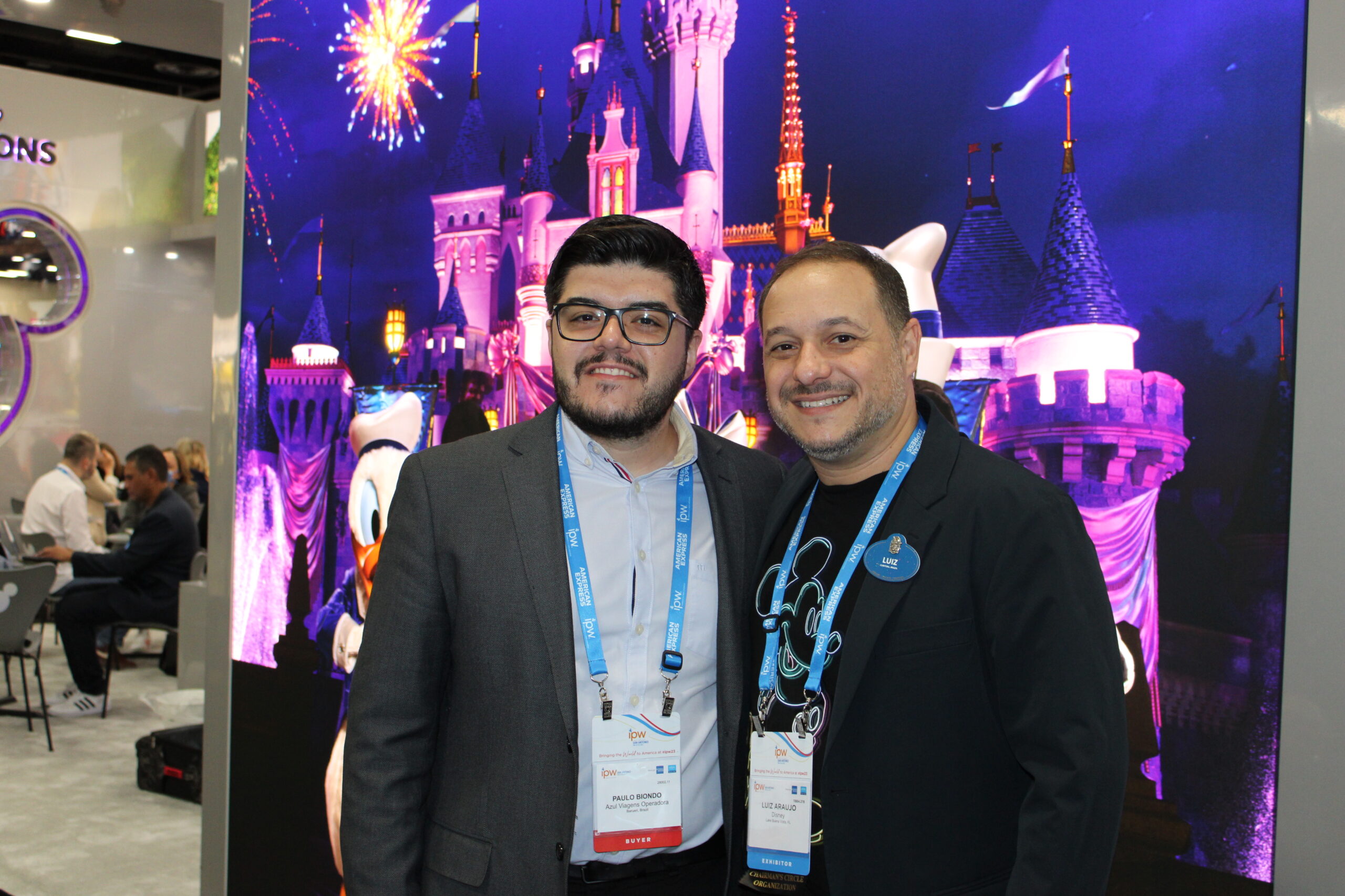 Paulo Biondo, da Azul Viagens, e Luiz Araujo, da Disney Paulo Biondo, da Azul Viagens, e Luiz Araujo, da Disney