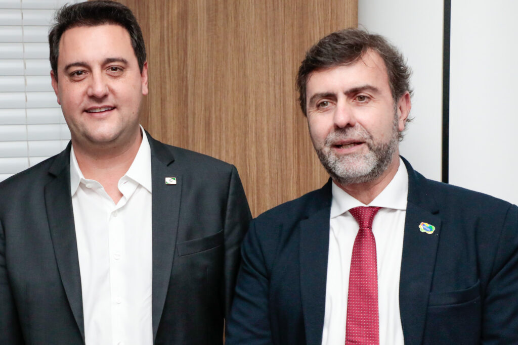 Ratinho Júnior, governador do Paraná, e Marcelo Freixo, presidente da Embratur
