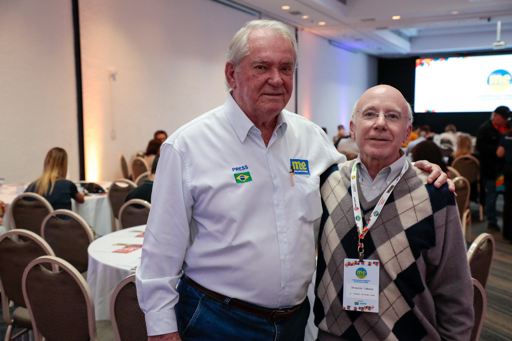 Roy Taylor, do M&E, e Drausio Tabuso, da D. Tabuso Turismo Roy Taylor, do M&E, e Drausio Tabuso, da D. Tabuso Turismo
