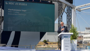 MSC Cruzeiros recebe MSC Euribia e realiza cerimônia de moeda do MSC World America