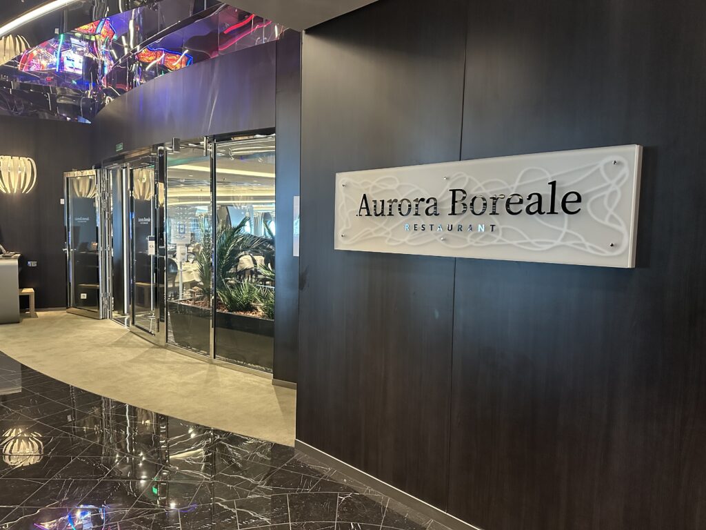 Entrada do restaurante Aurora Boreale (sim, o nome é bem parecido com o anterior, mas são espaços diferentes)