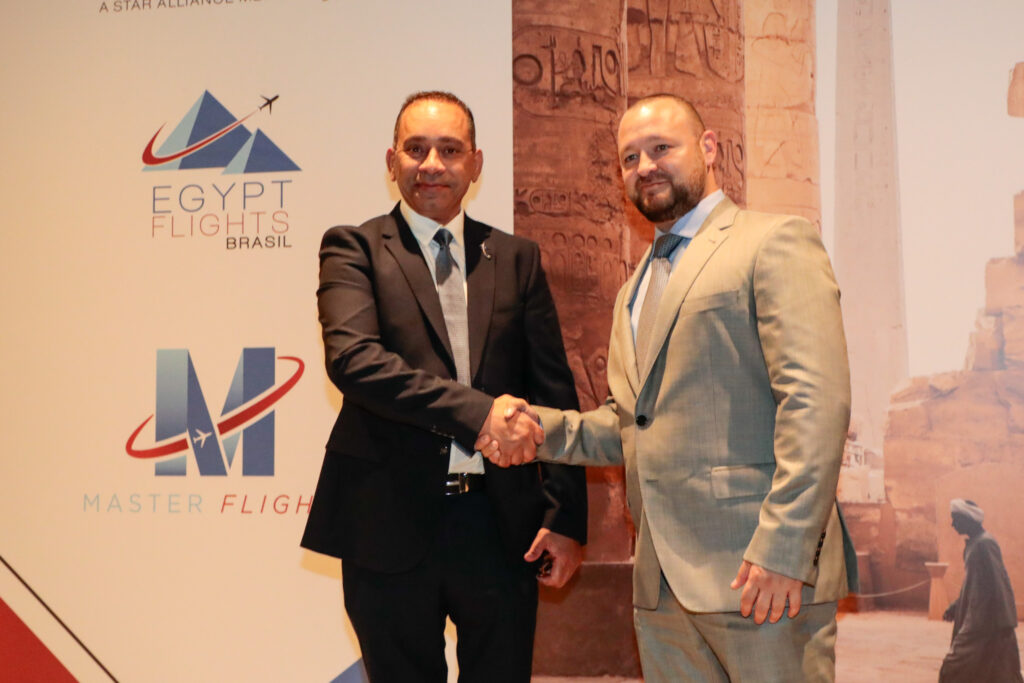 Ahmed Anwer, CEO da Egypt Flights, e Diego A. Martinez Baltodano, COO da Egypt Flights