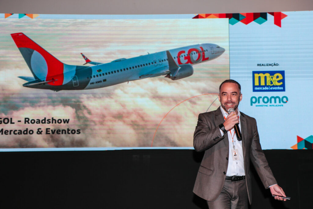 Carlos Dias, da GOL durante o Roadshow M&E Nacional 2023