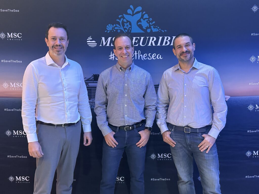 Eduardo Simões, Ignacio Palacios e Adrian Ursilli, da MSC