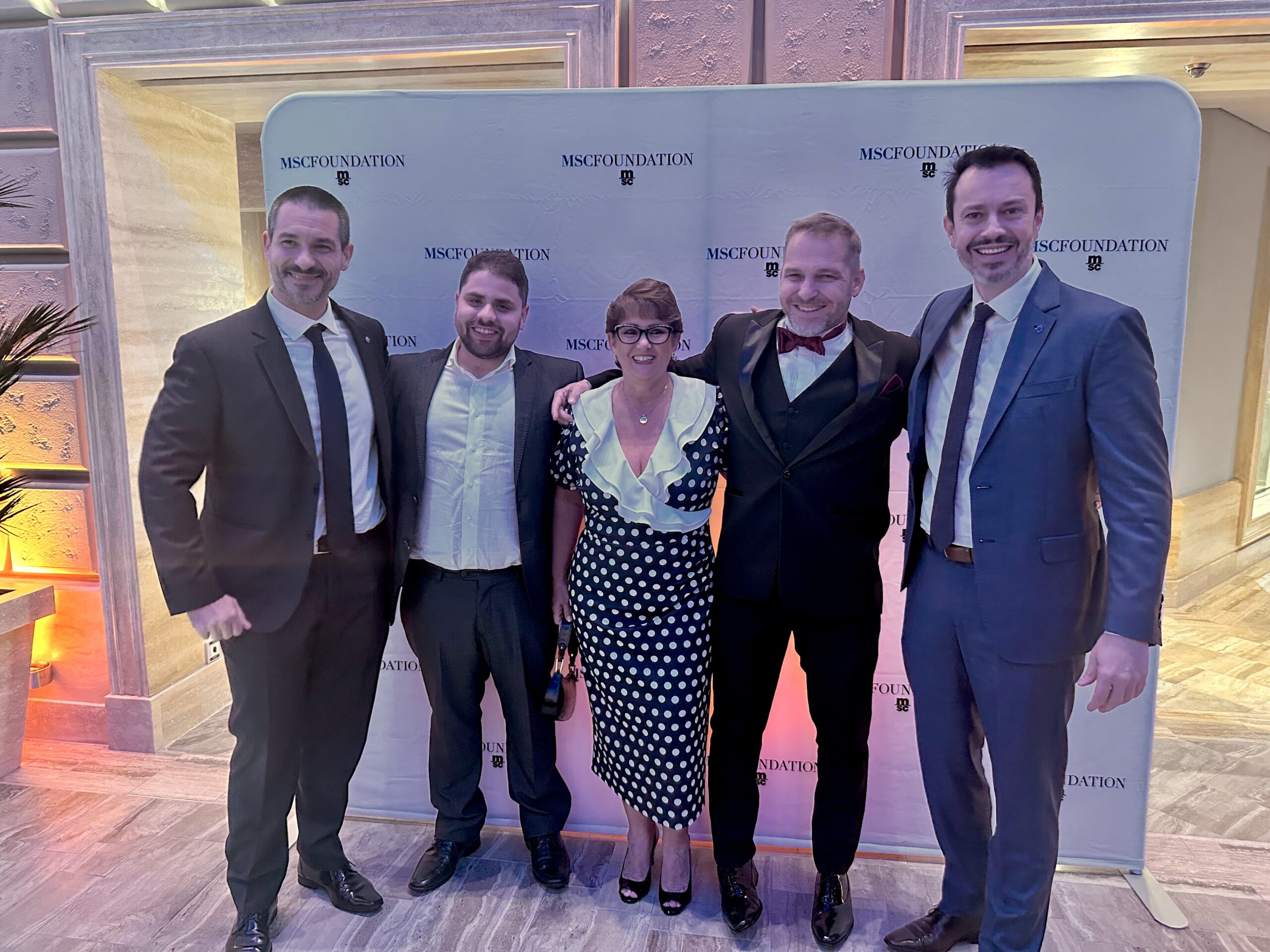 Ignacio Palacios, da MSC, João Pedro Bárbaro, da Qualitours, Ines Bellini, da Mendes Tur, Luiz Fernando Vieira, da Viajar Barato e Eduardo Simões, da MSC Ignacio Palacios, da MSC, João Pedro Bárbaro, da Qualitours, Ines Bellini, da Mendes Tur, Luiz Fernando Vieira, da Viajar Barato e Eduardo Simões, da MSC