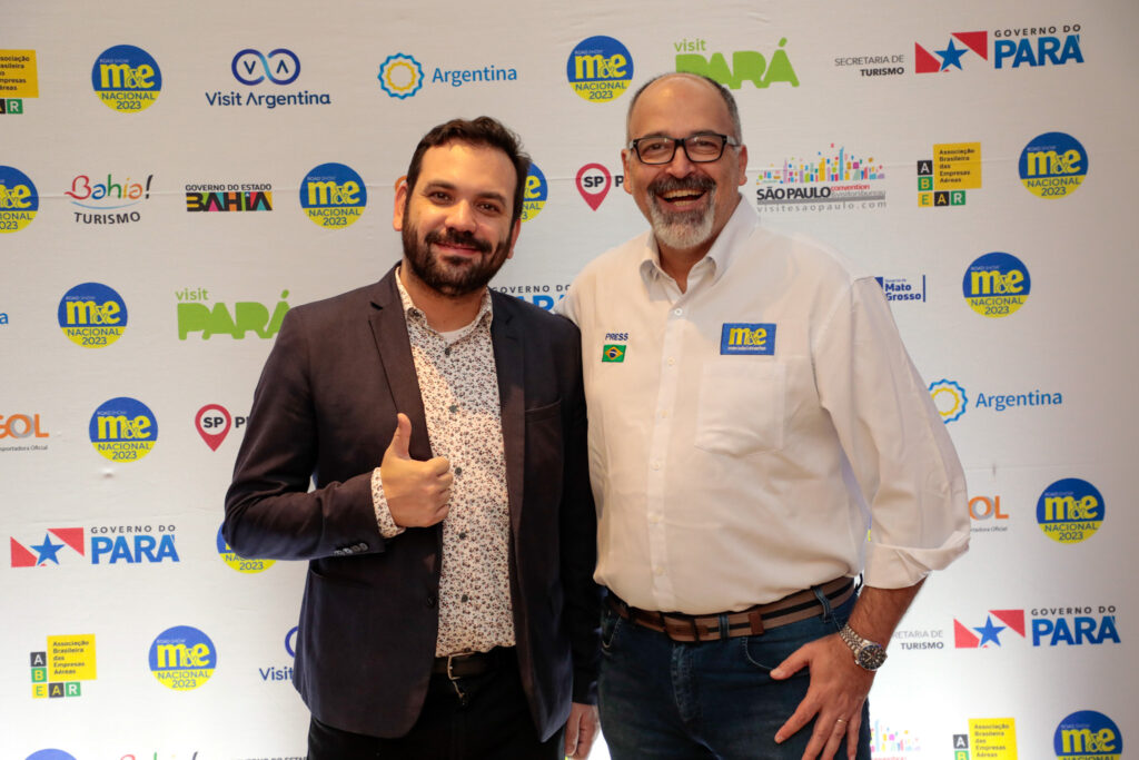 Fábio Zelenski, do Visit São Paulo, e Sérgio Gouvea, da Promo Fábio Zelenski, do Visit São Paulo, e Sérgio Gouvea, da Promo