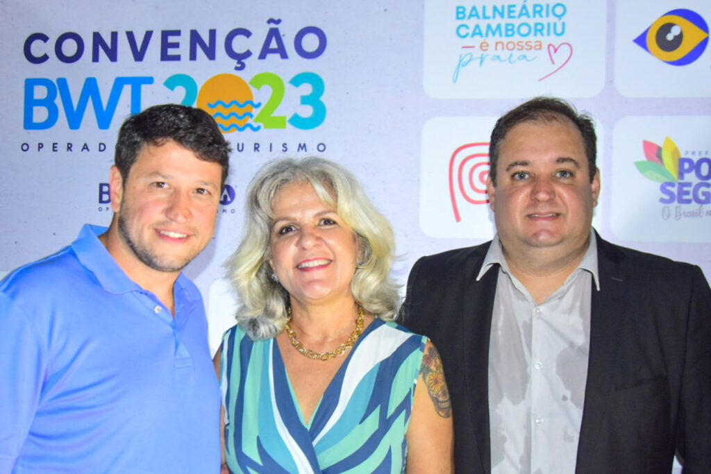 Adonai Arruda Filho, da BWT;  Valéria Chelles e Rogério Xavier, do Transamerica Comandatuba)