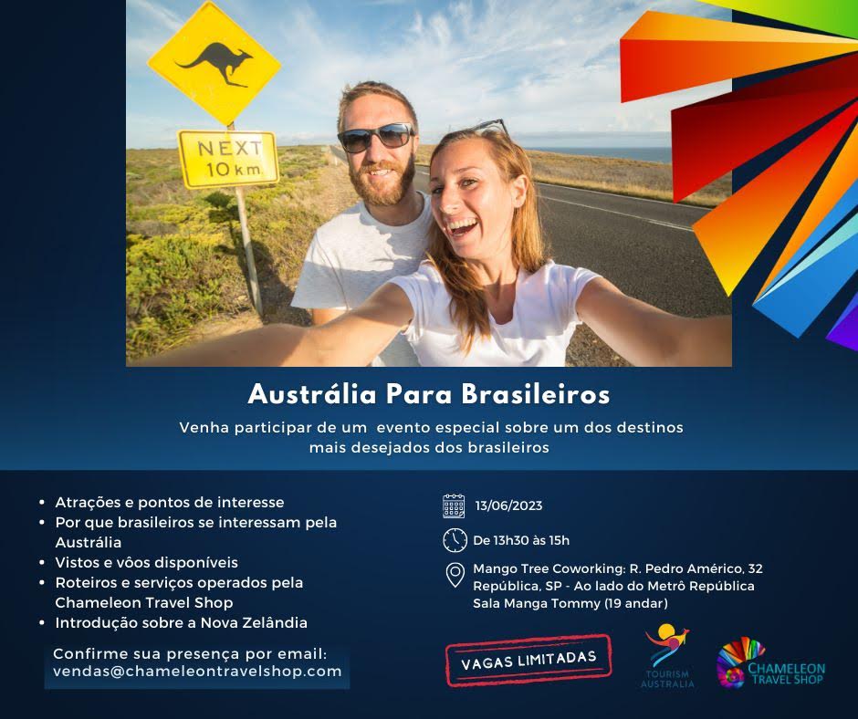 Chameleon Travel Shop realiza treinamento sobre a Austrália para agentes de São Paulo Chameleon Travel Shop realiza treinamento sobre a Austrália para agentes de São Paulo