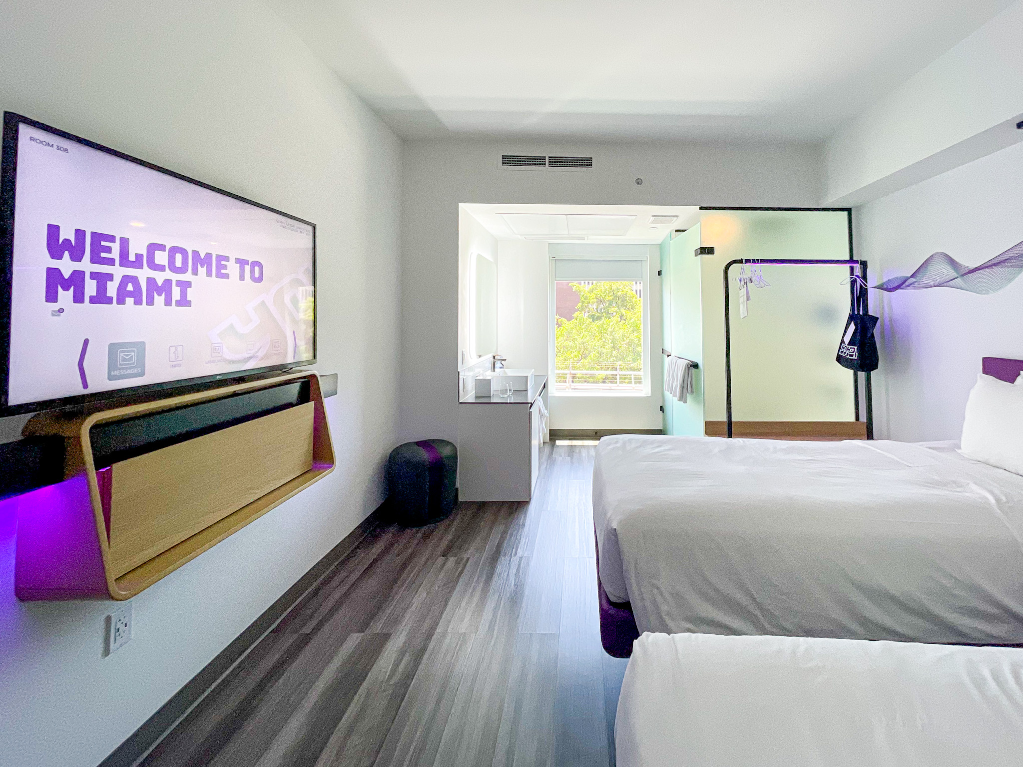 Acomodação dupla  do Yotel Miami