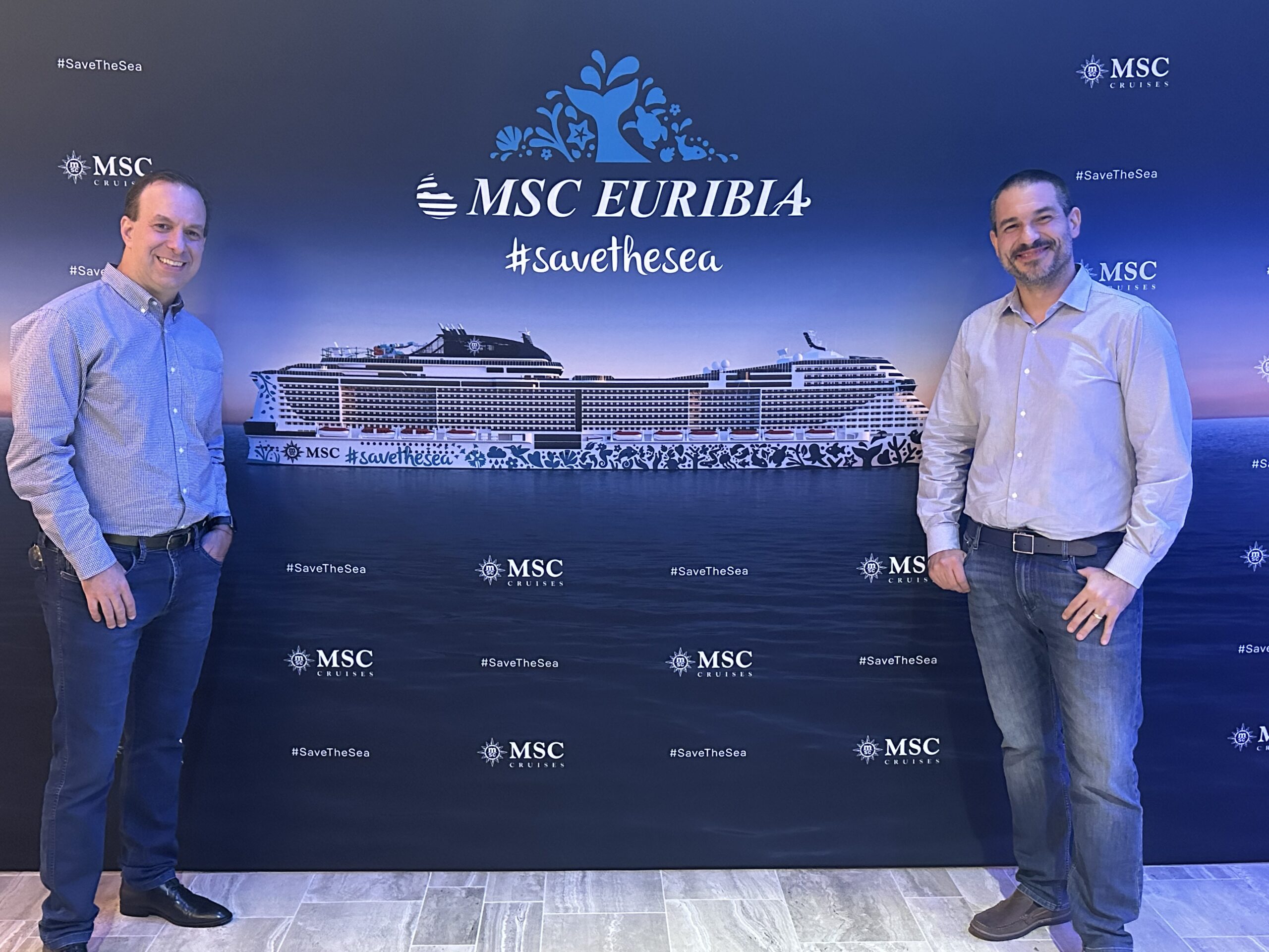 Ignacio Palácios, diretor de Vendas e Receitas da MSC, e Adrian Ursilli, diretor geral da MSC no Brasil Ignacio Palácios, diretor de Vendas e Receitas da MSC, e Adrian Ursilli, diretor geral da MSC no Brasil
