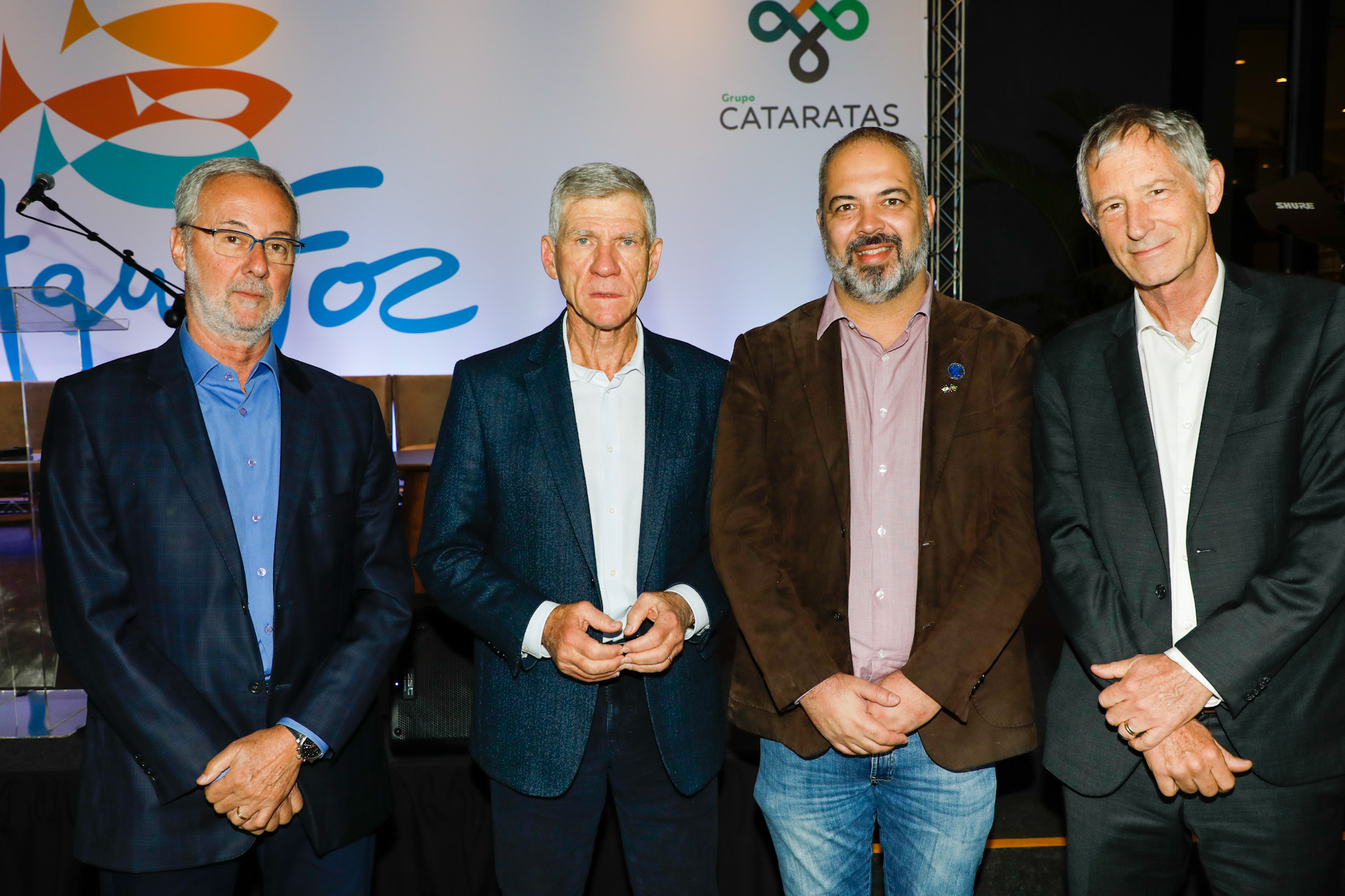 Marcos Traad, diretor técnico do Grupo Cataratas; Eduardo Sciarra; Rafael Andreguetto, diretor do Instituto Água e Terra; e Oliver Hillel, Convenção da Bio Diversidade ONI Marcos Traad, diretor técnico do Grupo Cataratas; Eduardo Sciarra; Rafael Andreguetto, diretor do Instituto Água e Terra; e Oliver Hillel, Convenção da Bio Diversidade ONI