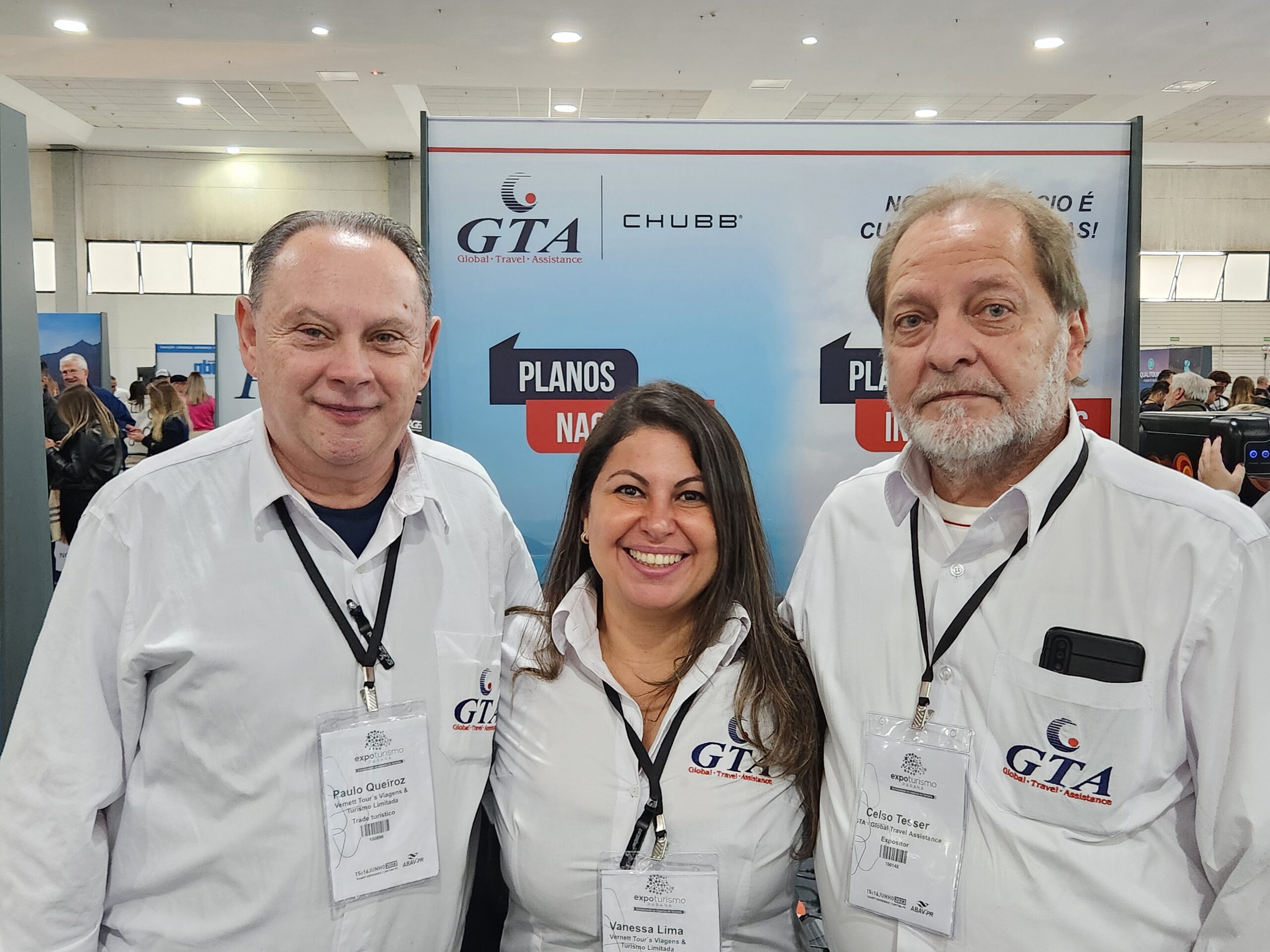 Paulo Queiroz, Vanessa Lima e Celso Tesser, da GTA Seguros Paulo Queiroz, Vanessa Lima e Celso Tesser, da GTA Seguros