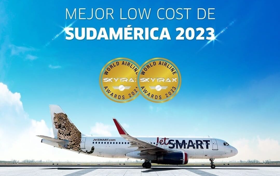 Skytrax: JetSMART é novamente eleita a melhor low-cost da América do Sul em 2023 1 WhatsApp Image 2023 06 20 at 11.32.51 AM e1687273526934 Skytrax: JetSMART é novamente eleita a melhor low-cost da América do Sul em 2023