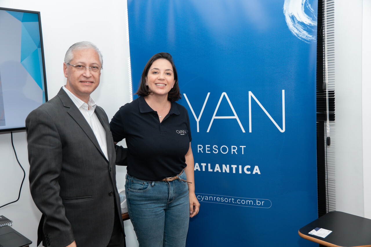 Mário Quiorato, da Atlantica Radisson Paulista e Térsia Beraldo, da Atlantica Cyan Resort Mário Quiorato, da Atlantica Radisson Paulista e Térsia Beraldo, da Atlantica Cyan Resort