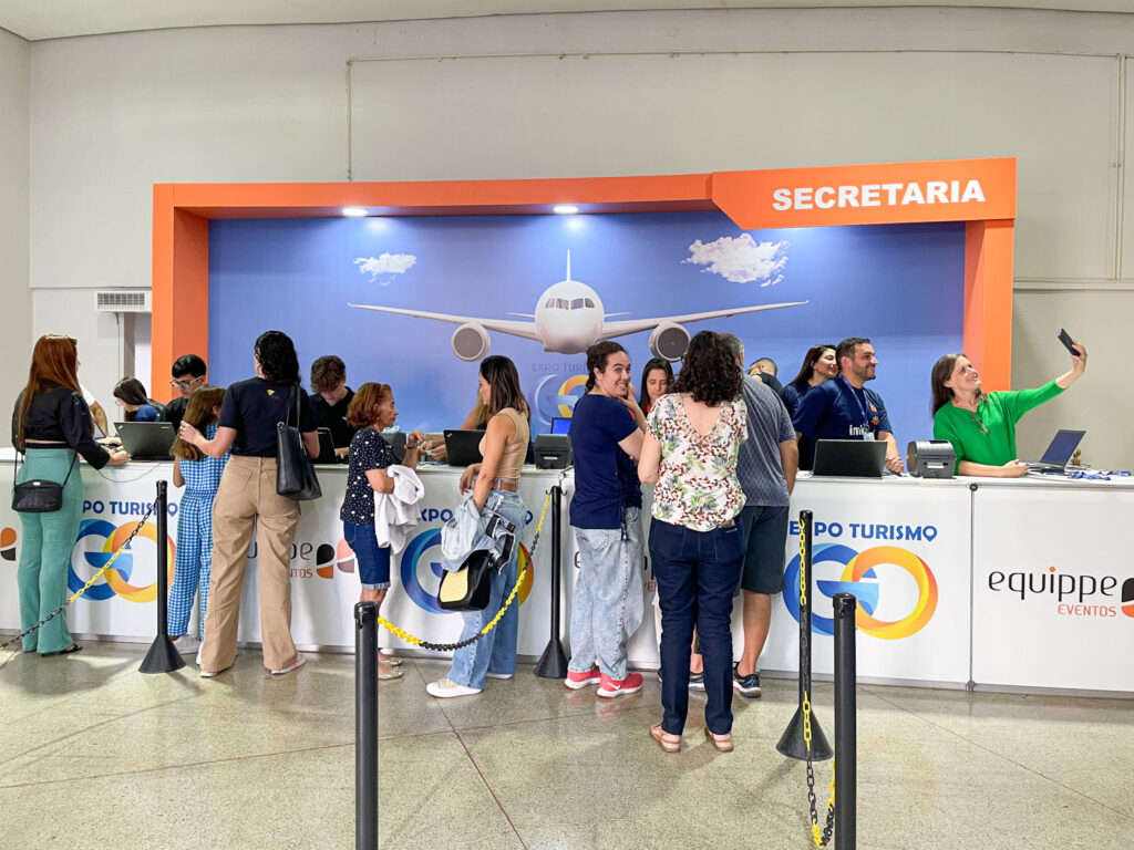 Área de credenciamento da Expo Turismo Goiás