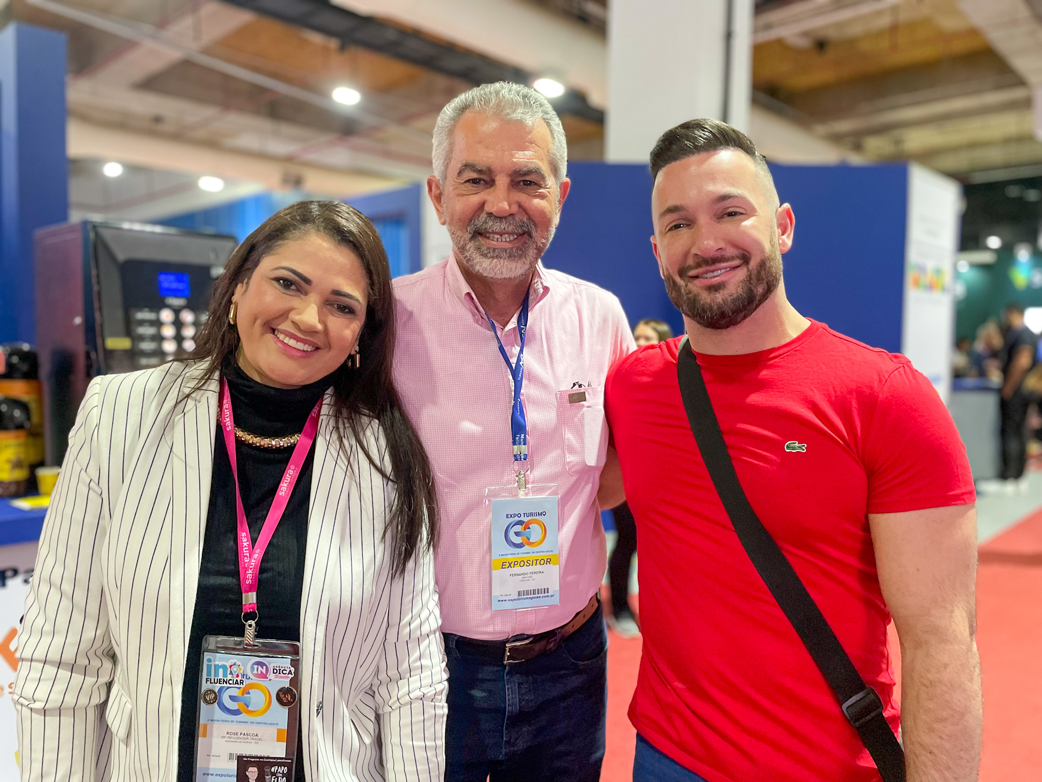Rose Páscoa, CEO da ETG; Fernando Pereira, presidente da ABIH-GO; e Diego Hypólito, ex-ginasta Rose Páscoa, CEO da ETG; Fernando Pereira, presidente da ABIH-GO; e Diego Hypólito, ex-ginasta