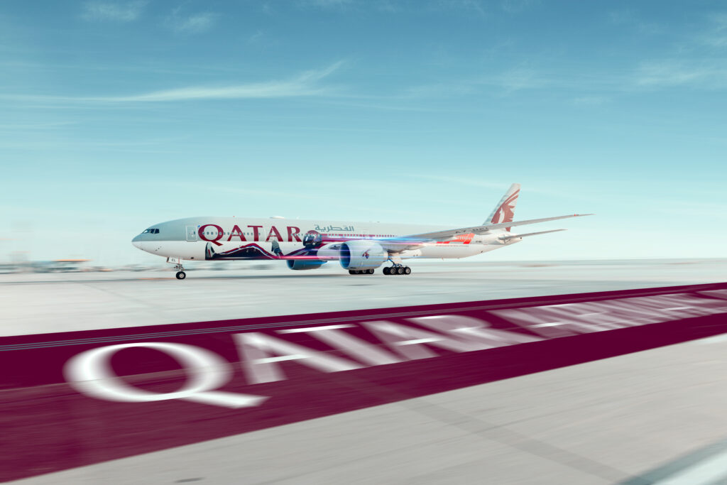 496622 B777F1 5959 36a037 original 1692019419 Qatar Airways revela pintura especial para o Grande Prêmio de F1 do Catar 2023