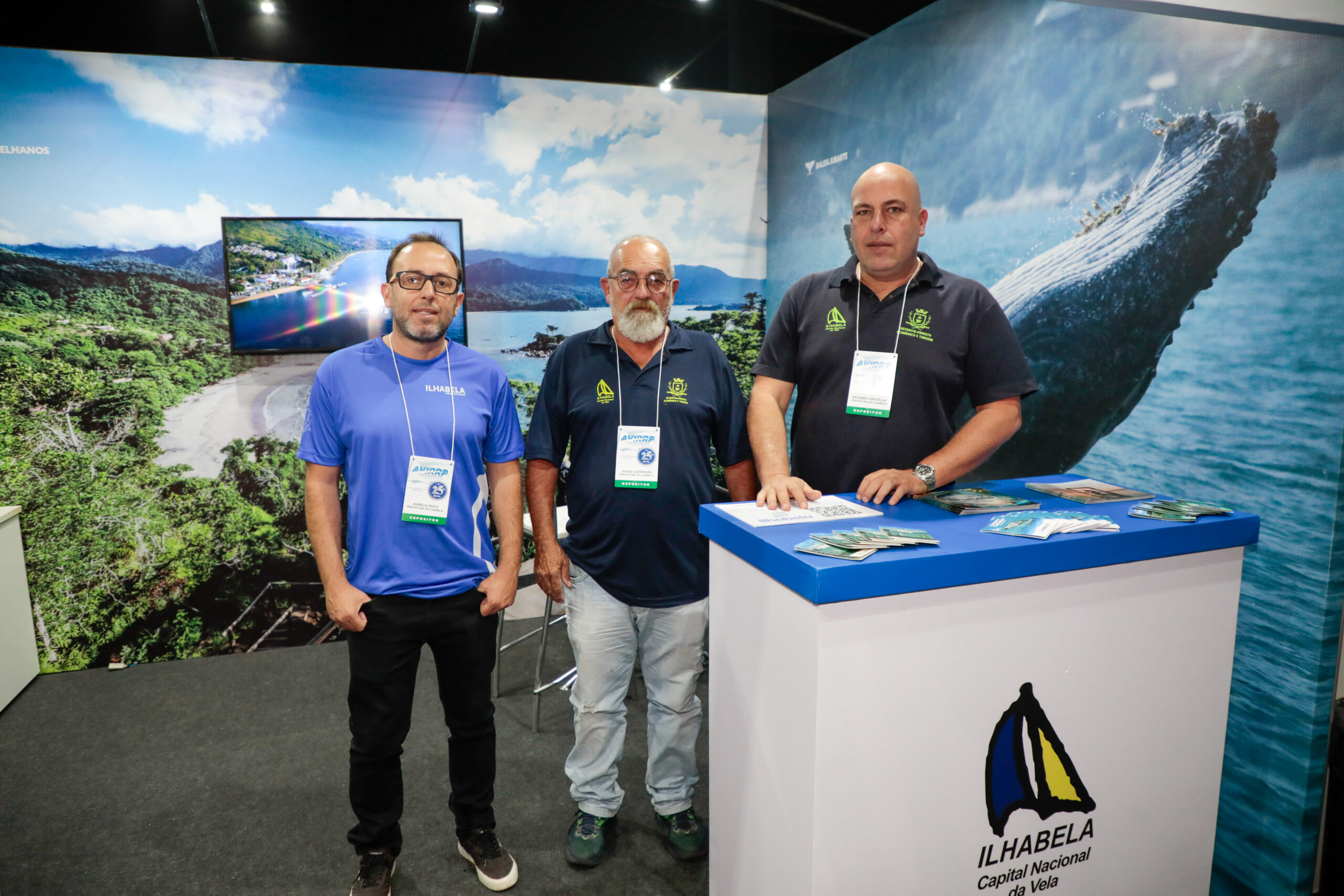 Aurélio Rufo, Jorge Guerreiro, e Ricardo Cretella, da Prefeitura de Ilhabela