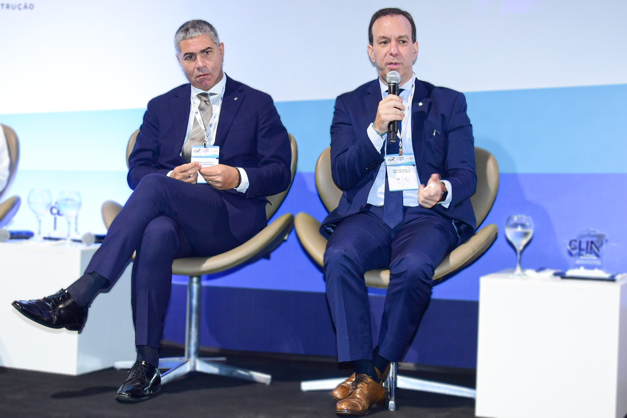 Dário Rustico, da Costa Cruzeiros e Adrian Ursilli, da MSC Dário Rustico, da Costa Cruzeiros e Adrian Ursilli, da MSC