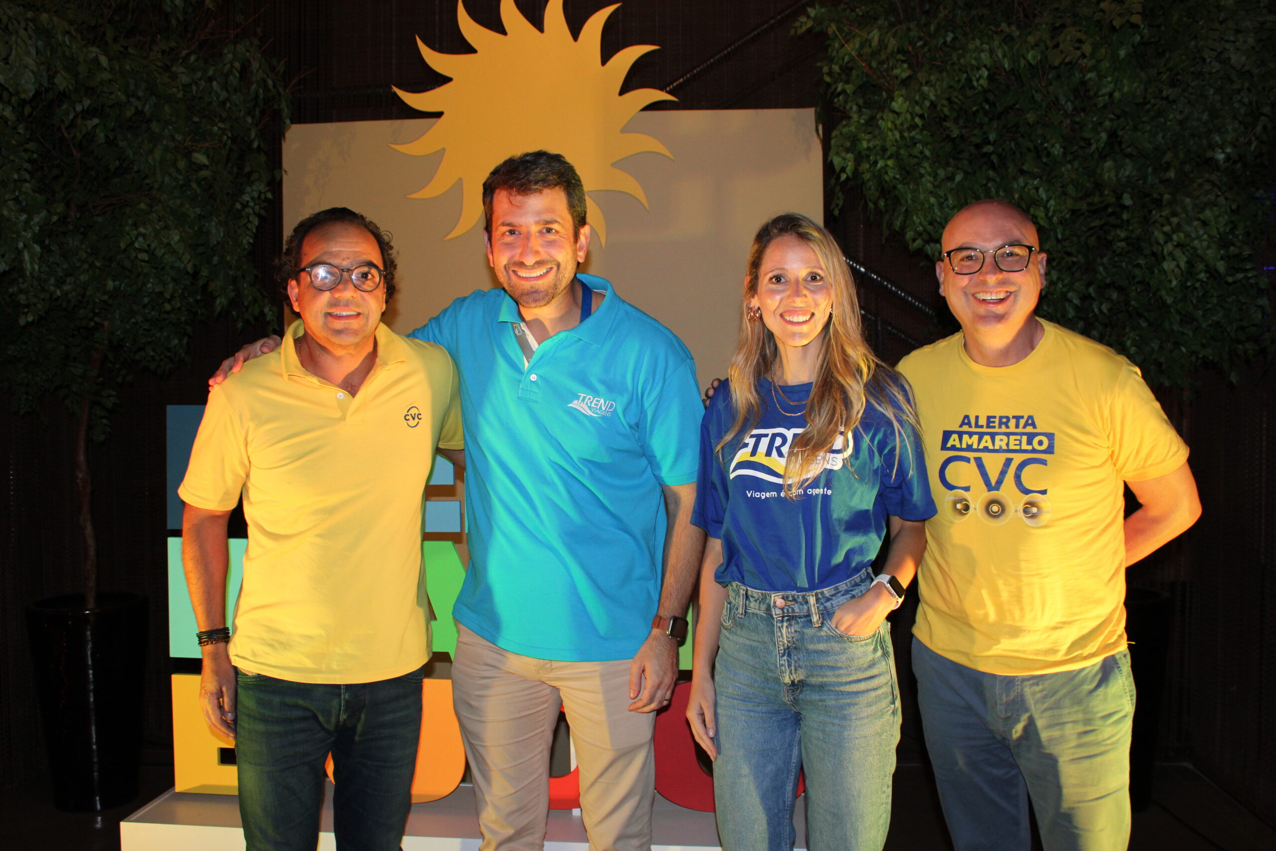 Fábio Godinho, da CVC, Bruno Heleno e Noah Britto, da Trend, e Fábio Mader, da CVC Fábio Godinho, da CVC, Bruno Heleno e Noah Britto, da Trend, e Fábio Mader, da CVC