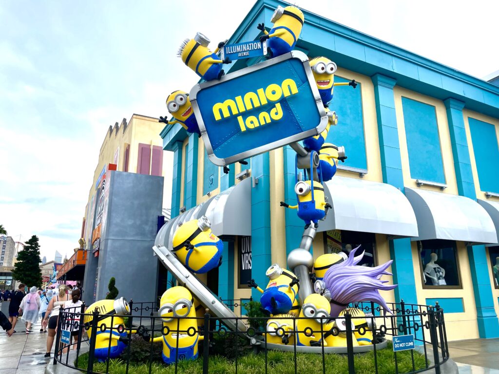 A entrada da Minion Land, mais recente inauguração do parque