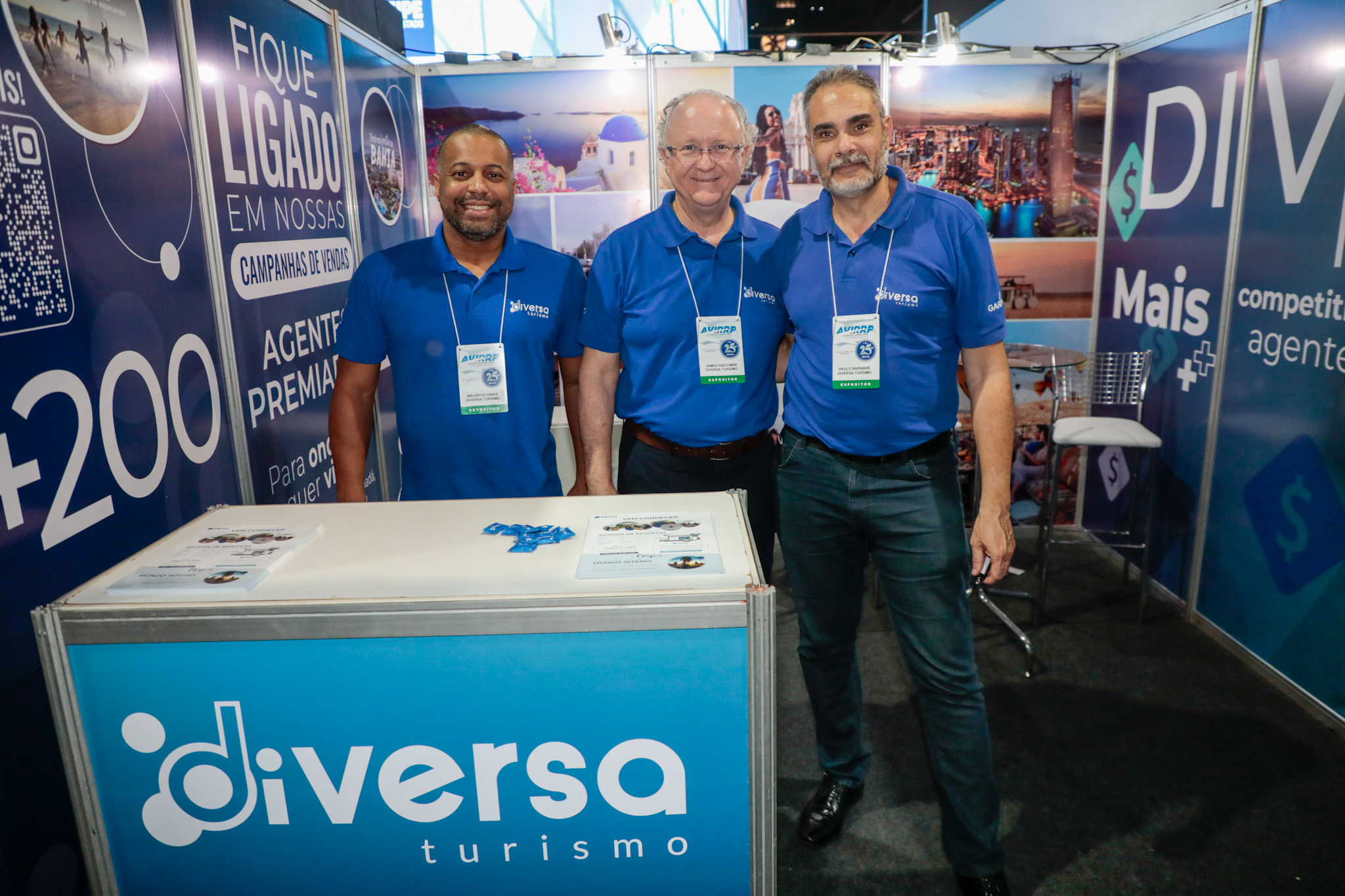Mauricio Anias, James Giacomini, e Paulo Barnabé, da Diversa Turismo Mauricio Anias, James Giacomini, e Paulo Barnabé, da Diversa Turismo