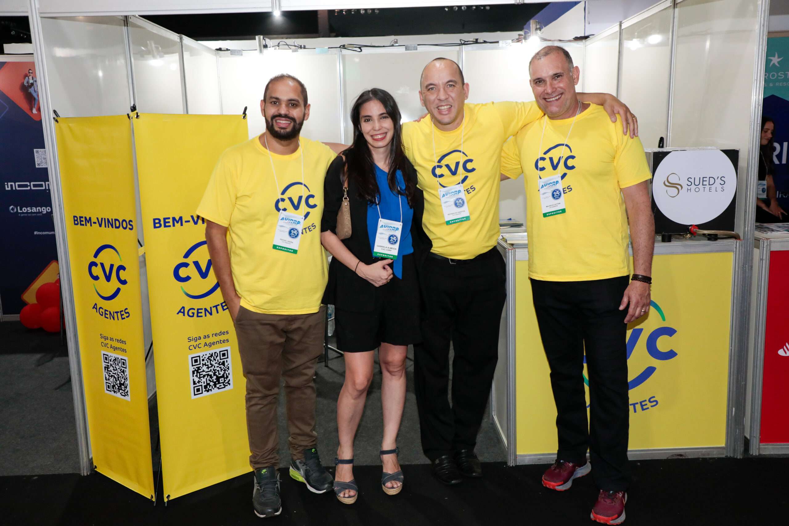 Rafael Vieira, Gabriela Almeida, Reynaldo Santos, e Mauricio Cattani, da CVC Corp Rafael Vieira, Gabriela Almeida, Reynaldo Santos, e Mauricio Cattani, da CVC Corp
