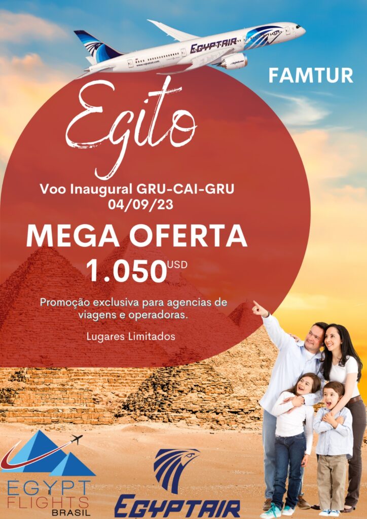 Master Flights e Egypt Flights lançam famtour em voo inaugural para Egito por US$ 1.050