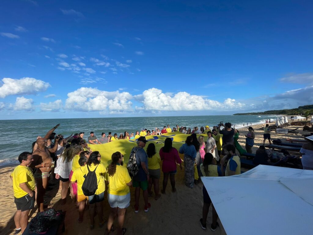 Agentes curtiram uma tarde na Praia do Rio Verde