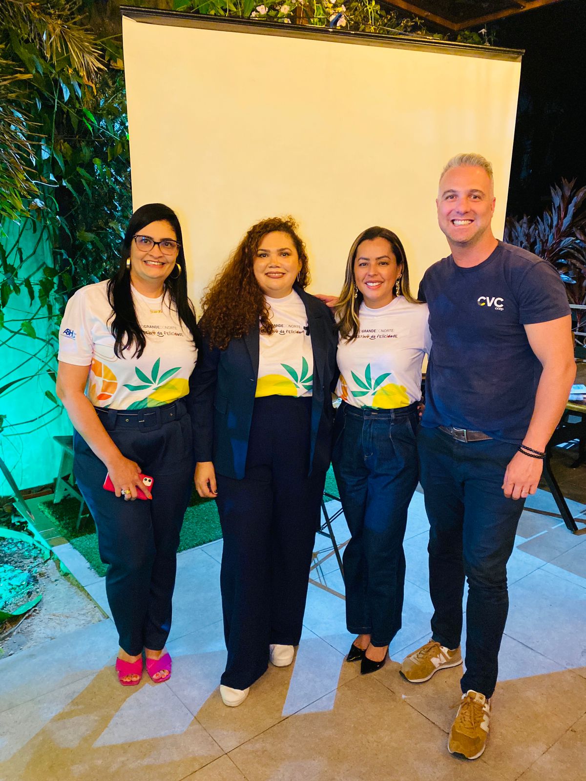 Daniele Campos (CVC Corp), Jaqueline Barbosa (ABIH-RN), Marcela Sacramento (CVC Corp) e Fabrício Romero (CVC Corp)