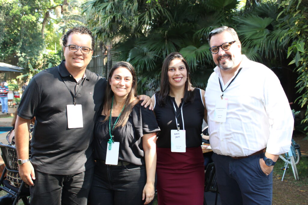 Alberto Bacarin, da Orinter, Luiza Leopoldo, da Smiles Viagens, Maria Santos da Flot, e Alexandre Mesquita, do Turismo de Portugal