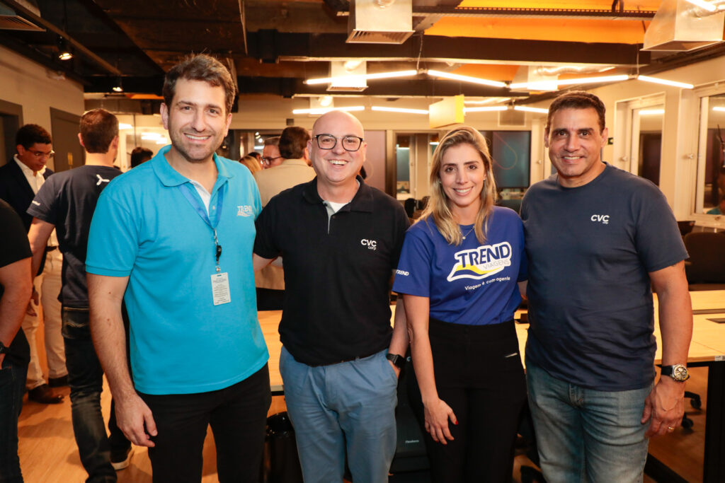 Bruno Heleno, diretor da Trend, Fabio Mader, CVC Corp, Paula Rorato, diretora de Produto Internacional, Ricardo Pinheiro, diretor de dedutivo de operação da CVC Corp