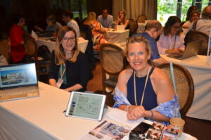 Pauline Darmet, do Chateau Léognan e Isabelle Legros, do Hotel Plaza Elysees