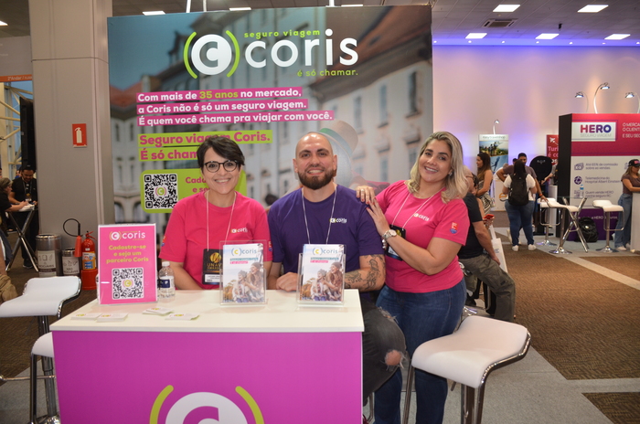 Luciane Camara, Carlos Giubine e Tatiane Lopes, da Coris Luciane Camara, Carlos Giubine e Tatiane Lopes, da Coris