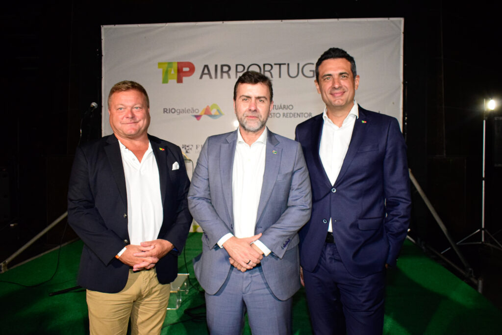 Frédéric Gossot, da TAP, Marcelo Freixo, da Embratur e Carlos Antunes, da Tap Frédéric Gossot, da TAP, Marcelo Freixo, da Embratur e Carlos Antunes, da Tap