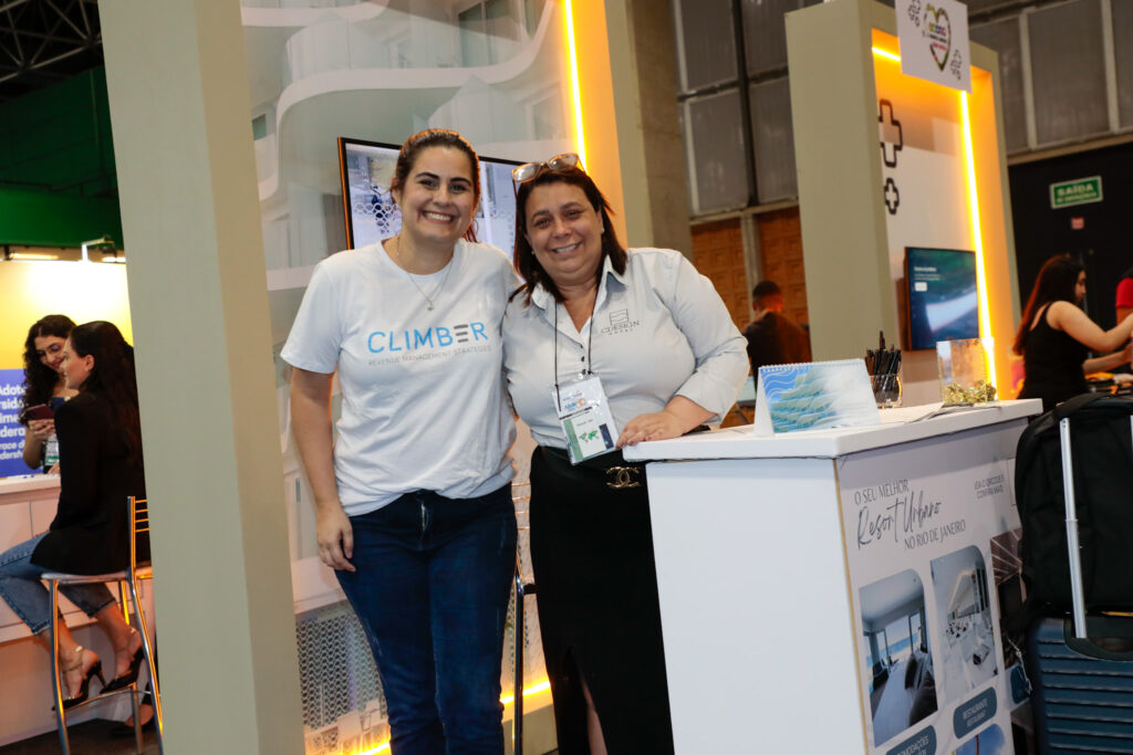 Graziella Barreto, da Climber, e Michele Leite, do Hotel CDesign