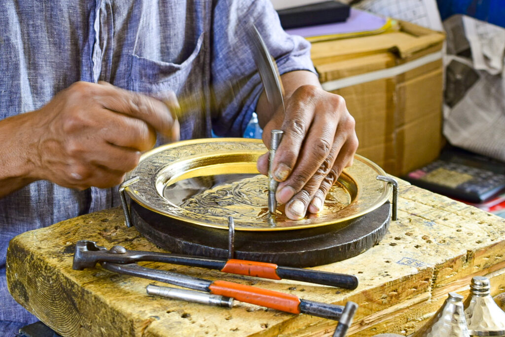 Os pratos são feitos de cobre