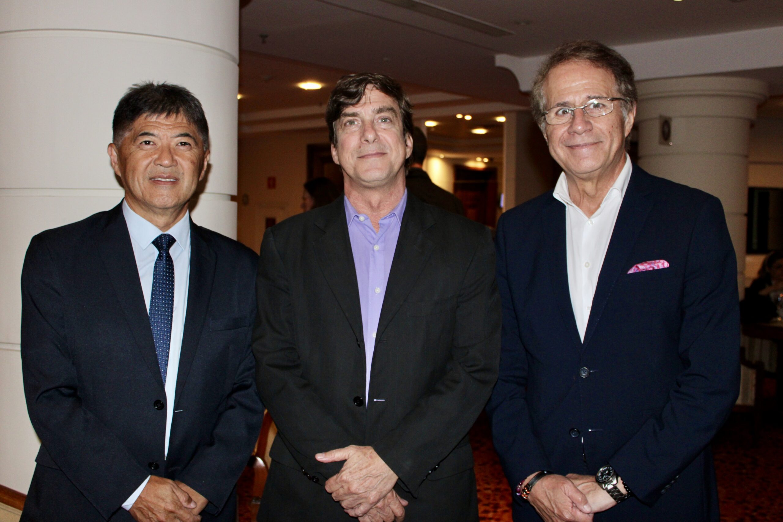 Gervasio Tanabe, da LTN, Manoel Vale, do Bradesco Cartões, e Otávio Neto, do Grupo ON Gervasio Tanabe, da LTN, Manoel Vale, do Bradesco Cartões, e Otávio Neto, do Grupo ON
